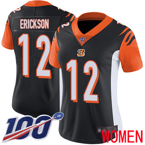 Cincinnati Bengals Limited Black Women Alex Erickson Home Jersey NFL Footballl 12 100th Season Vapor Untouchable